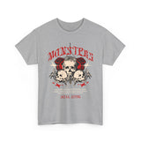 Monsters Skull Guardians Gothic Horror Unisex Heavy Cotton Tee Dark Graphic Halloween Streetwear Bold Vintage Skull T Shirt