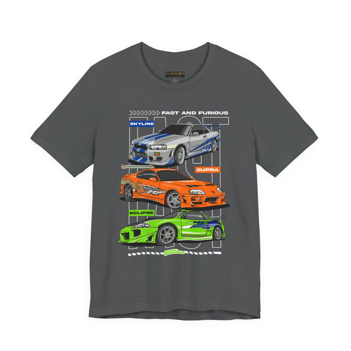 Street Racing Trio JDM Cars Graphic Unisex Heavy Cotton Tee for Drift Fans Performance Lovers and Streetwear Enthusiasts