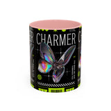 The Charmer Butterfly Accent Coffee Mug 11oz 15oz Black Two Tone Ceramic Cup Aesthetic Iridescent Butterfly Design Gift for Coffee Lovers