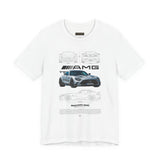 Silver Performance Coupe Front View Art Unisex Tee Luxury Speed Streetwear Automotive Graphic Shirt