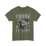 Universe Is Wide Graphic Unisex Heavy Cotton Tee Cosmic Galaxy Butterfly Space Streetwear T Shirt