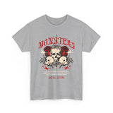 Monsters Skull Guardians Gothic Horror Unisex Heavy Cotton Tee Dark Graphic Halloween Streetwear Bold Vintage Skull T Shirt