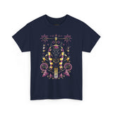 Anubis Balance God Unisex Heavy Cotton Tee Egyptian Mythology Streetwear Graphic T Shirt Bold Cosmic Art Design For Men And Women Perfect For Festivals Spiritual Wear And Fashion Lovers