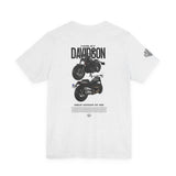Harley Davidson Fat Bob Inspired Cruiser Motorcycle Graphic Unisex Heavy Cotton Tee Premium Biker Streetwear T Shirt for Riders Enthusiasts Everyday Wear