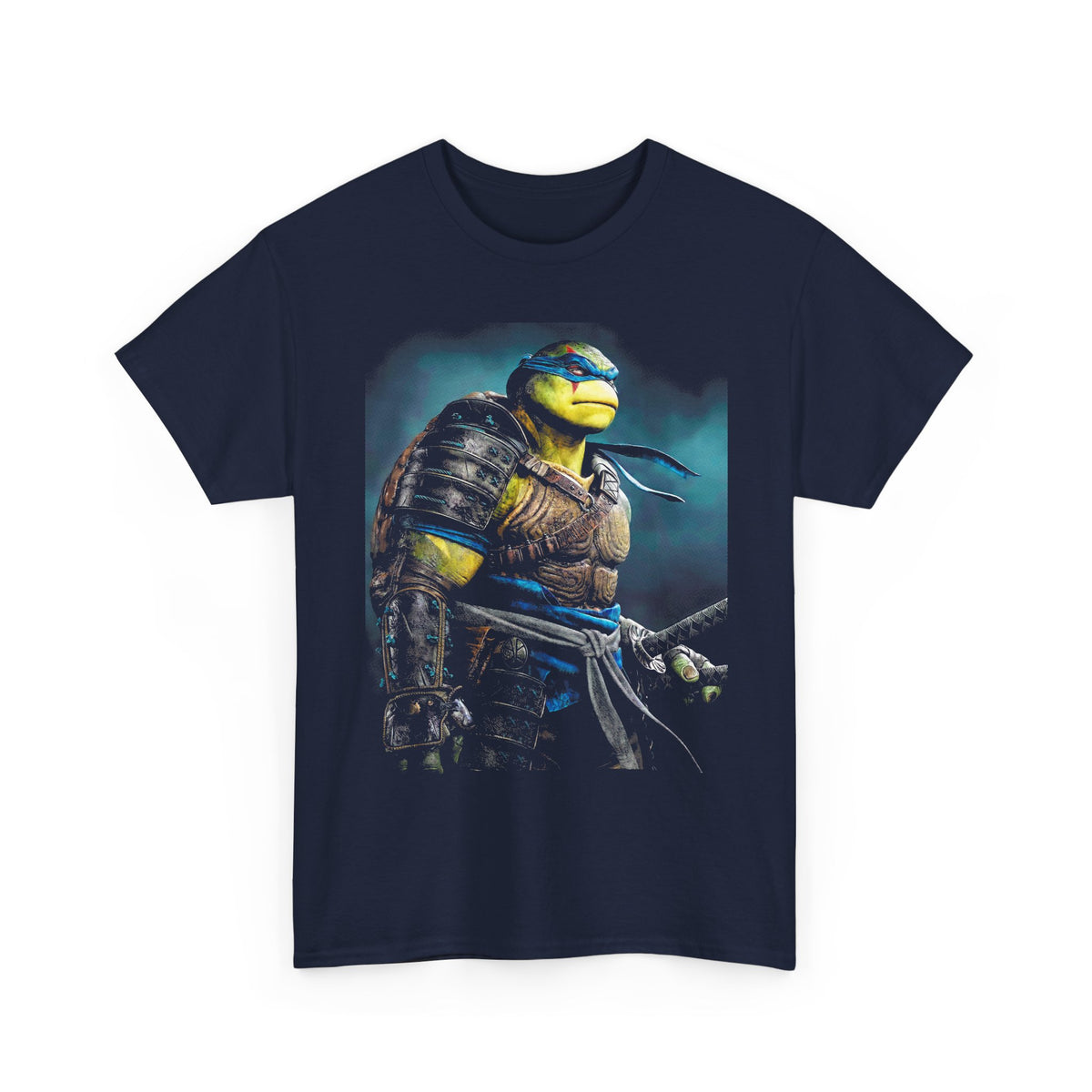 Urban Warrior Samurai Unisex Heavy Cotton Tee Fierce Armored Fighter Design Blue Warrior Energy Bold Strength Streetwear For Courageous Hustlers And Urban Legends