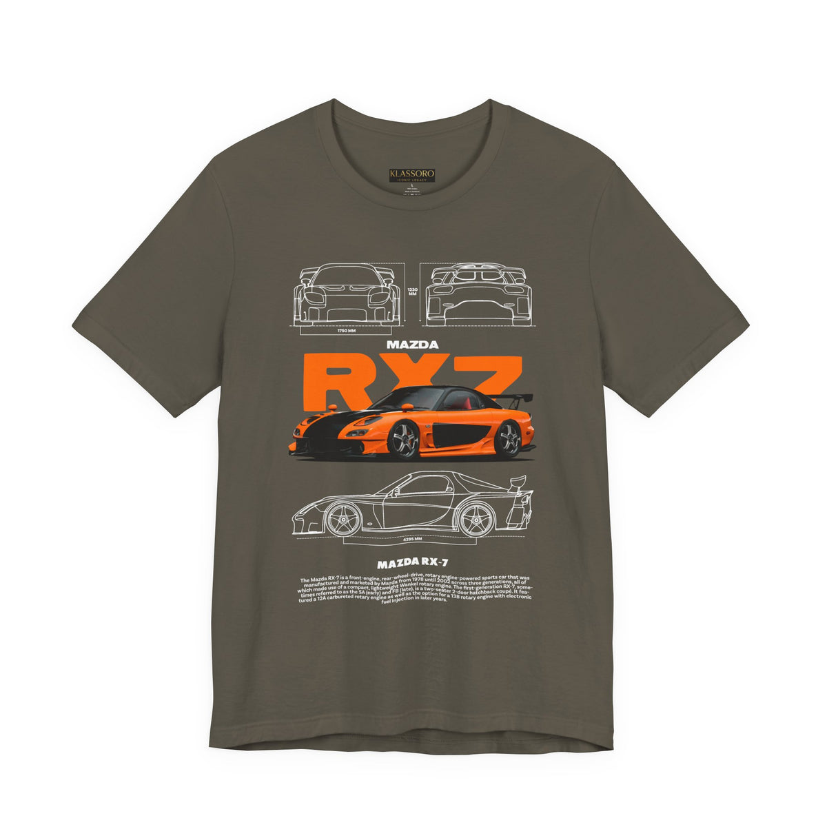 Orange Retro JDM Inspired Sports Coupe Blueprint Unisex Heavy Cotton Tee Street Racing Art Shirt for Car Lovers Daily Wear