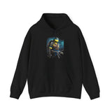 Urban Warrior Samurai Heavy Blend™ Unisex Hoodie Fierce Armored Fighter Design Blue Energy Streetwear Courage Focus Strength for Fearless Hustlers and Modern Legends