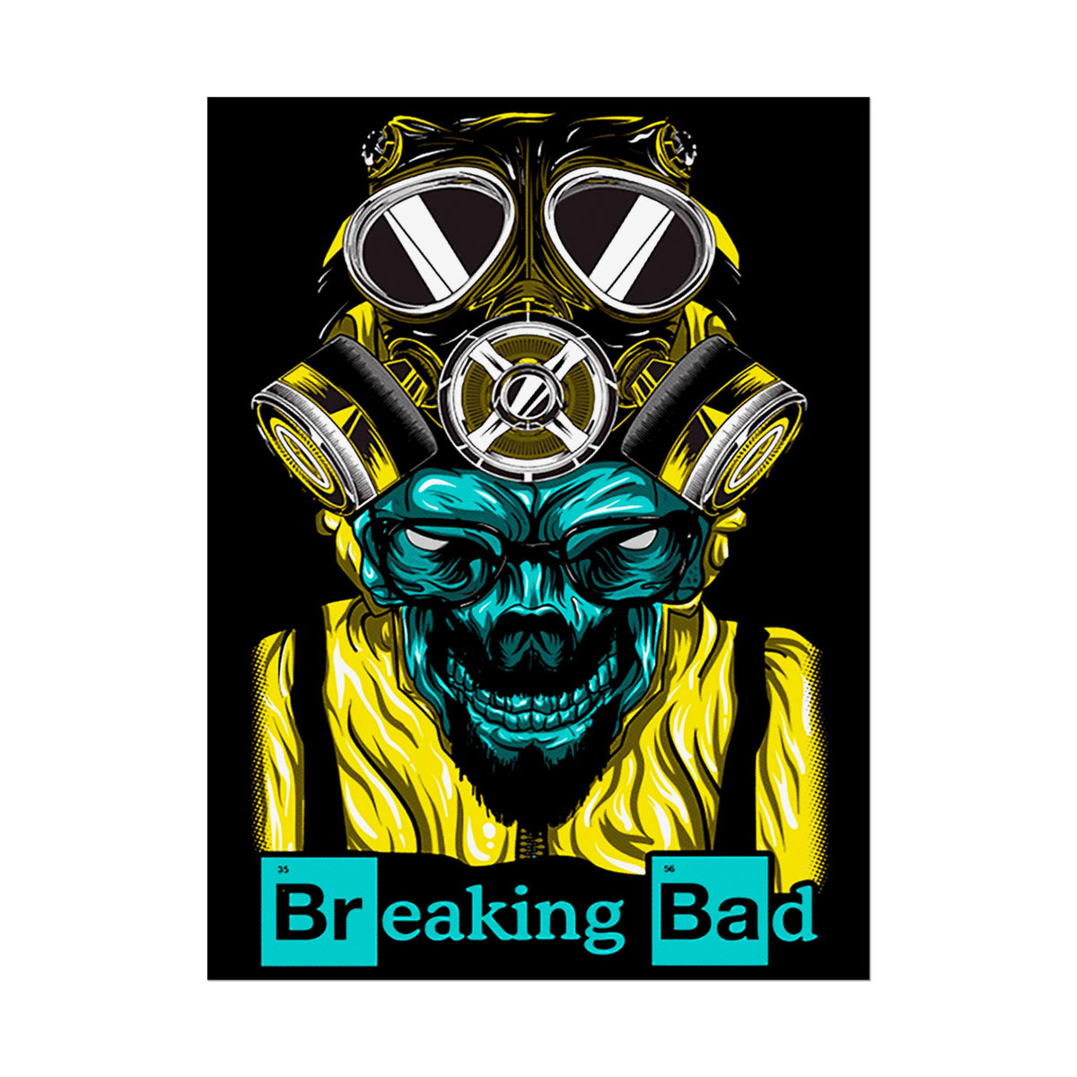 Toxic Genius Neon Gas Mask Skull Matte Vertical Poster Bold Cyberpunk Wall Art For Gamers Artists And Rebels Futuristic Science Aesthetic Room Decor Symbol Of Creativity And Power