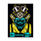 Toxic Genius Neon Gas Mask Skull Matte Vertical Poster Bold Cyberpunk Wall Art For Gamers Artists And Rebels Futuristic Science Aesthetic Room Decor Symbol Of Creativity And Power