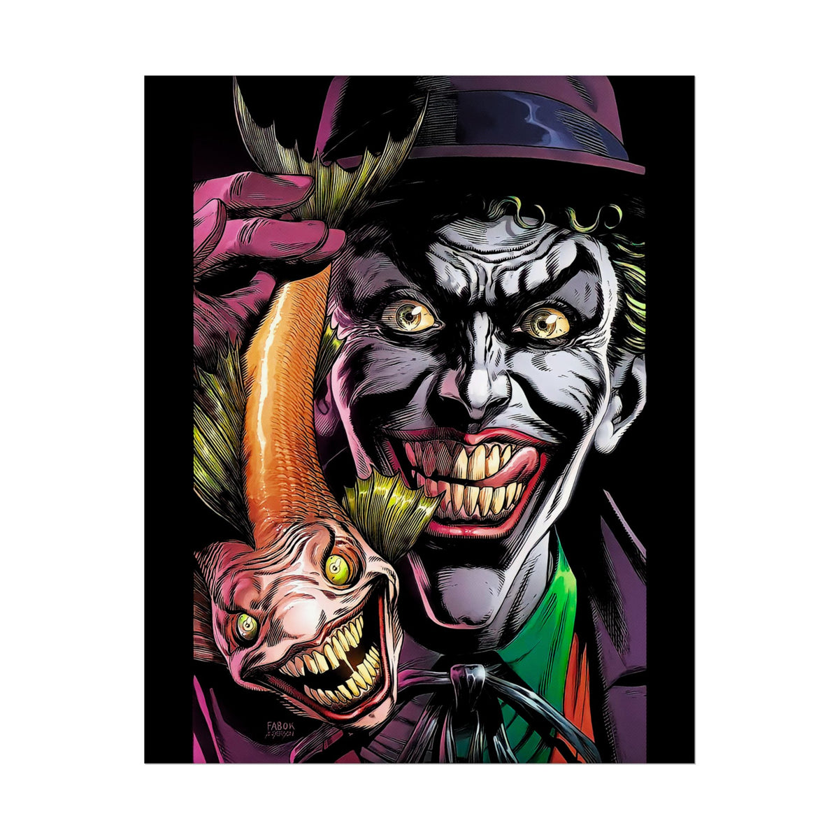 Jocker Sinister Grin Glossy Poster Dark Gothic Wall Art Psychological Expression Bold Horror Design Cinematic Home Decor Collector Piece For Visionary Creatives And Fearless Souls