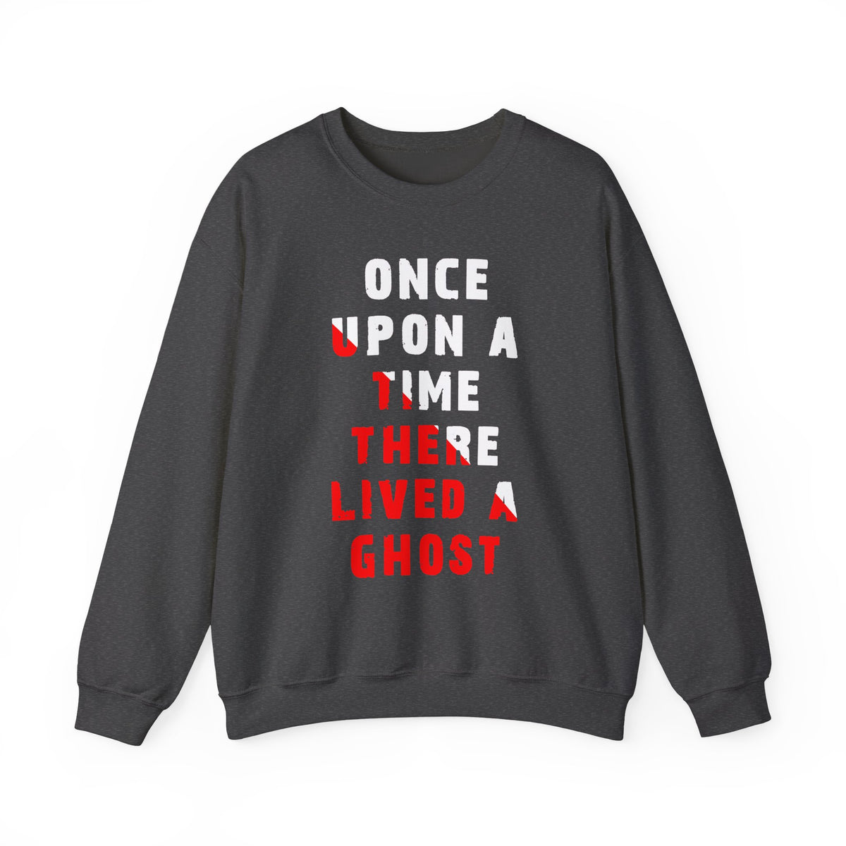 Unisex Once Upon A Time There Lived A Ghost Crewneck Sweatshirt Horror Graphic Pullover Spooky Paranormal Gothic Halloween Inspired Scary Storytelling