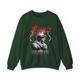 Brave Warrior Roman Gladiator Graphic Print Unisex Heavy Blend Crewneck Sweatshirt Bold Motivational Streetwear Pullover