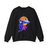 Ballena Cosmic Whale Art Unisex Heavy Blend Crewneck Sweatshirt Vibrant Geometric Ocean Design Premium Streetwear Pullover Soft Fleece Comfortable Fit Bold Marine Life Artwork Perfect Gift for Nature...