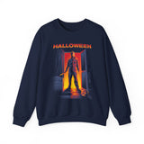 The Silent Stalker Unisex Sweatshirt Retro Horror Pullover Halloween Streetwear Cozy Fall Apparel for Spooky Nights and Fearless Style Lovers