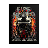 Firefighter Motivational Poster One Life One Decision Wall Art Tribute To Heroes Courage Quote Fire Rescue Design Home Decor Gift For Firefighters Gym Office Inspirational Wall Print