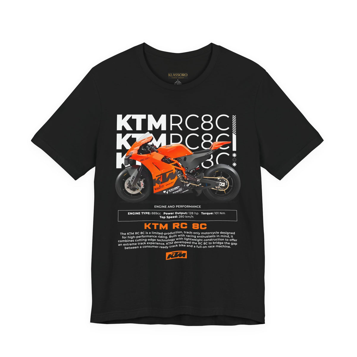 KTM RC 8C Track Inspired Unisex Heavy Cotton Tee Racing Superbike Graphic Streetwear Motorsport Fan T Shirt