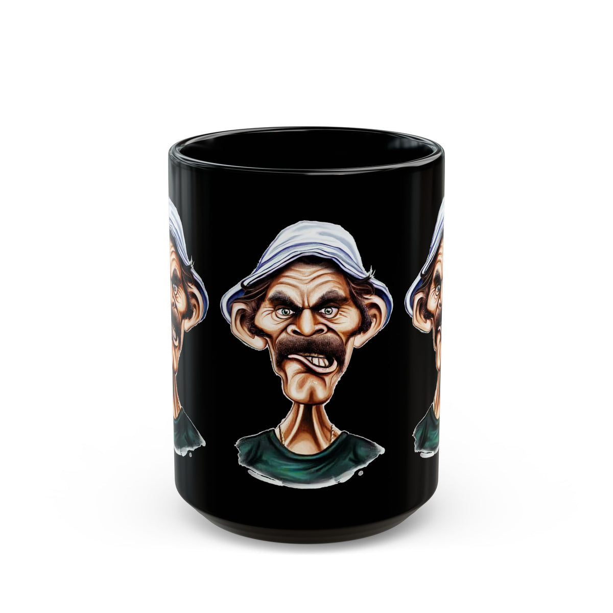 Grumpy Street Legend Ceramic Mug Funny Comic Art Coffee Cup Bold Urban Caricature Design Perfect Gift for Humor Lovers, Artists, and Streetwear Fans Ideal for Office, Home, and Studio