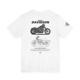 Harley Davidson Sportster Inspired Cruiser Motorcycle Blueprint Graphic Unisex Heavy Cotton Tee Premium Biker Streetwear T Shirt for Riders Enthusiasts Everyday Wear