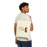 Tate Knight Tote Bag Cotton Canvas Chess Horse Logo Design Durable Reusable Eco Friendly Entrepreneur Motivation Hustler Lifestyle Carry Bag