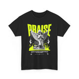 Praise Angel Statue Graphic Unisex Heavy Cotton Tee Spiritual Gothic Streetwear T-Shirt