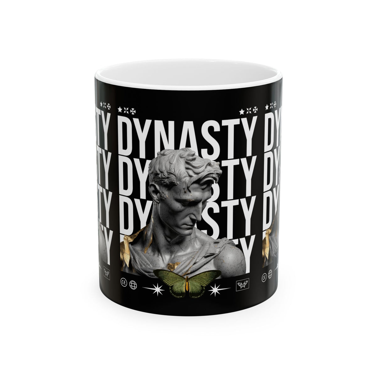 Dynasty Statue Graphic Ceramic Mug Greek Sculpture Butterfly Art Inspired Streetwear Aesthetic Coffee Tea Cup