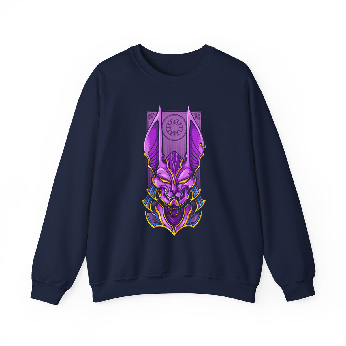 Bills Samurai Unisex Heavy Blend Crewneck Sweatshirt Futuristic Neon Japanese Warrior Design Bold Cyberpunk Streetwear Aesthetic Artistic Fleece Wearable Art for Creators Dreamers and Anime Lovers