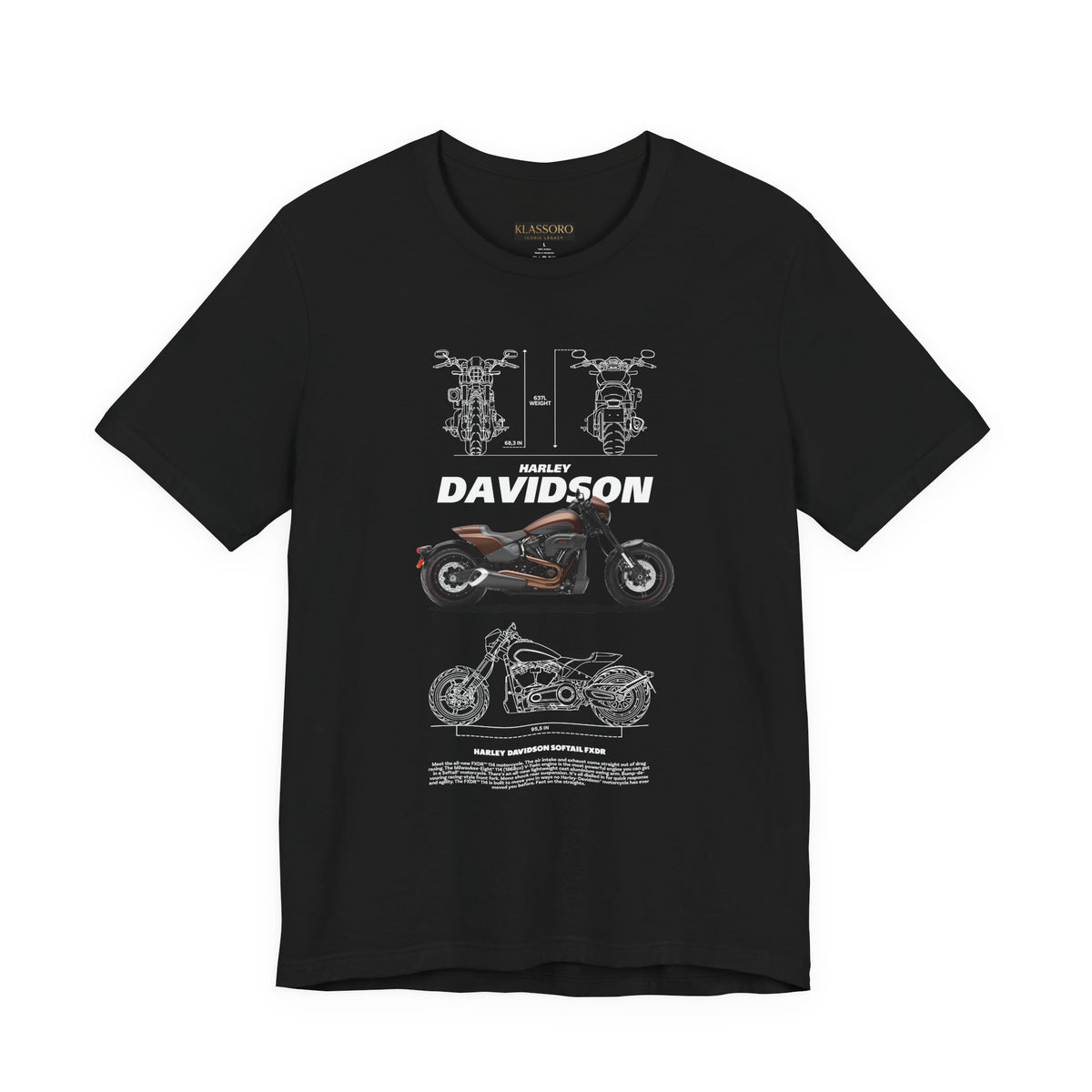 Harley Davidson FXDR Inspired Power Cruiser Motorcycle Graphic Unisex Heavy Cotton Tee Premium Streetwear T Shirt for Riders Bikers Enthusiasts Bold Everyday Wear