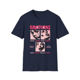Emotions Speak Louder Than Words Graphic Unisex Softstyle T Shirt Bold Streetwear Retro Pop Art Statement Tee