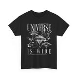 Universe Is Wide Graphic Unisex Heavy Cotton Tee Cosmic Galaxy Butterfly Space Streetwear T Shirt