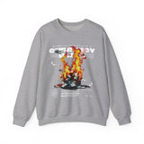 Currency Blaze Burning Money Graphic Unisex Heavy Blend Crewneck Sweatshirt Bold Streetwear Flame Cash Statement Urban Pullover