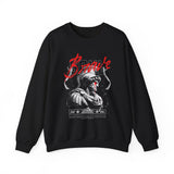 Brave Warrior Roman Gladiator Graphic Print Unisex Heavy Blend Crewneck Sweatshirt Bold Motivational Streetwear Pullover