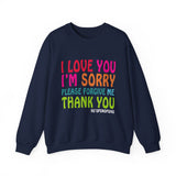 Ho’oponopono Crewneck Unisex Sweatshirt Heavy Blend Pullover Healing Affirmation Spiritual Gratitude Mindfulness Positive Energy Apparel