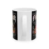 Fighter Resilience Victorious Flame Statue Graphic Ceramic Mug Unisex Motivational Coffee Tea Cup Streetwear Inspired Drinkware
