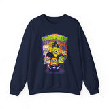 Halloween Cartoon Monsters Unisex Sweatshirt Cozy Streetwear Pullover Spooky Fall Fashion Perfect for Halloween Nights and Autumn Outings