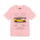 Yellow High Performance Sports Coupe Blueprint Art Unisex Heavy Cotton Tee Premium Streetwear For Car Enthusiasts Gearheads And Collectors