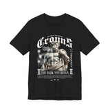 Cronus The Dark Sovereign Unisex Jersey Short Sleeve Tee Greek Mythology Statue Graphic Streetwear Gothic Bold Artistic Fashion T Shirt