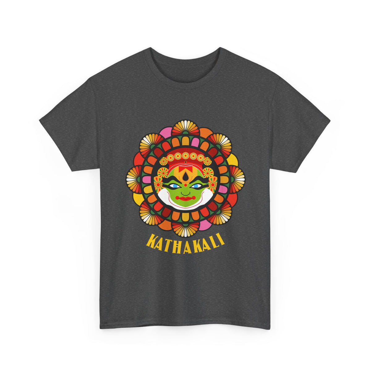 Kathakali Unisex T Shirt Kerala Traditional Dance Art Graphic Tee Indian Culture Festival Onam Heritage Malayalam Performance Heavy Cotton Top