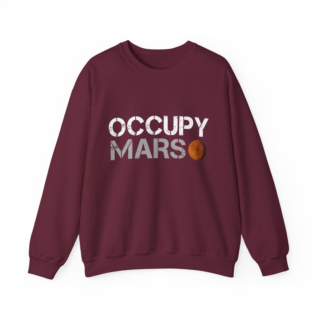 Mars Exploration Unisex Crewneck Sweatshirt Futuristic Space Adventure Graphic Cozy Sci Fi Design Inspirational Streetwear Perfect Gift for Space Lovers and Dreamers