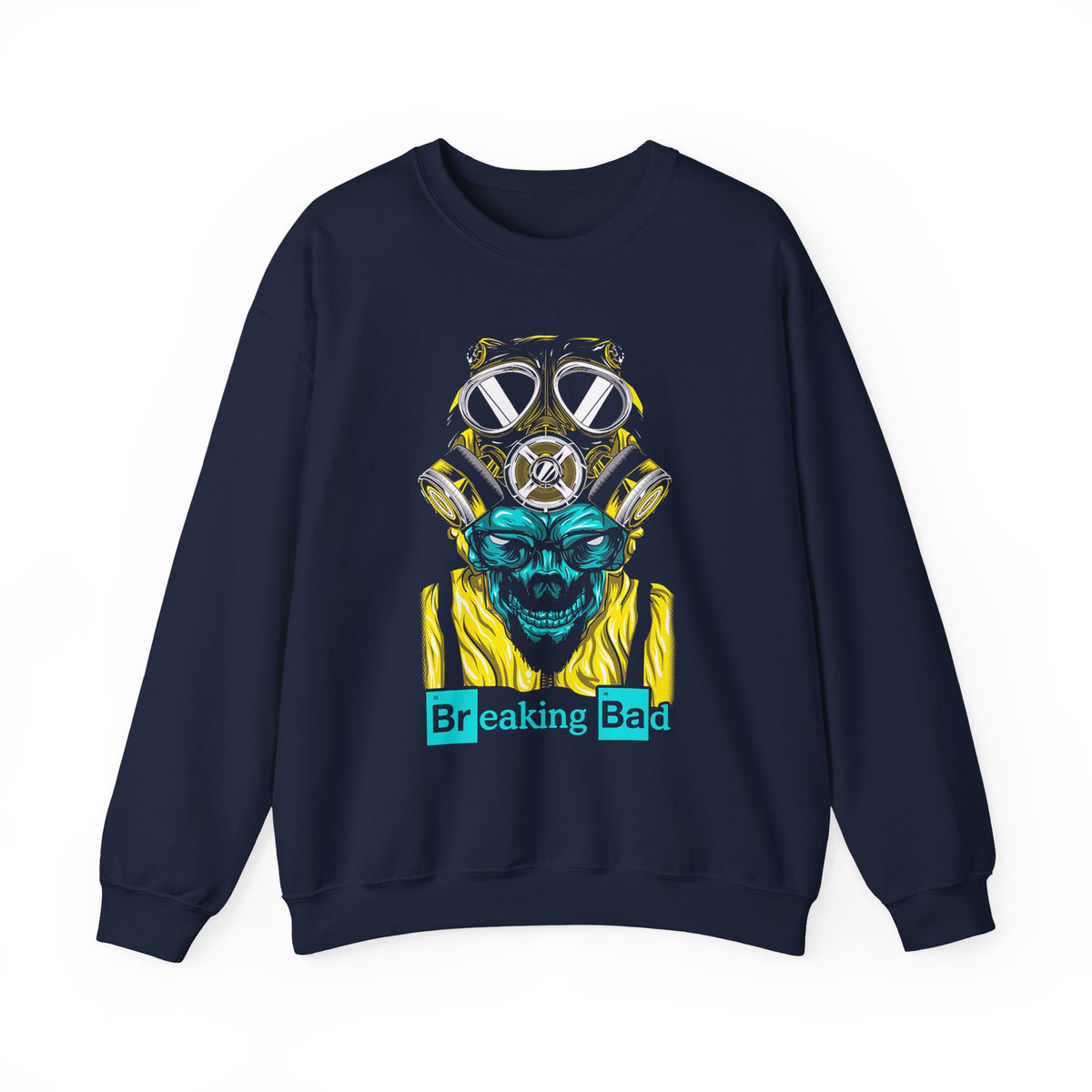 Breaking BadToxic Genius Neon Gas Mask Skull Unisex Heavy Blend Crewneck Sweatshirt Bold Cyberpunk Streetwear Fashion For Artists Rebels Gamers And Visionaries With Futuristic Neon Glow Design