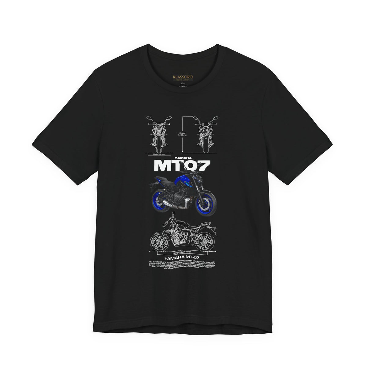 MT07 Inspired Hypernaked Motorcycle Art Unisex Heavy Cotton Tee Bold Rider Streetwear Graphic Apparel