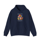 Blooms Person Unisex Heavy Blend Hooded Sweatshirt Graphic Hoodie Black Abstract Colorful Floral Head Artistic Streetwear Modern Creative Futuristic Fashion Outfit