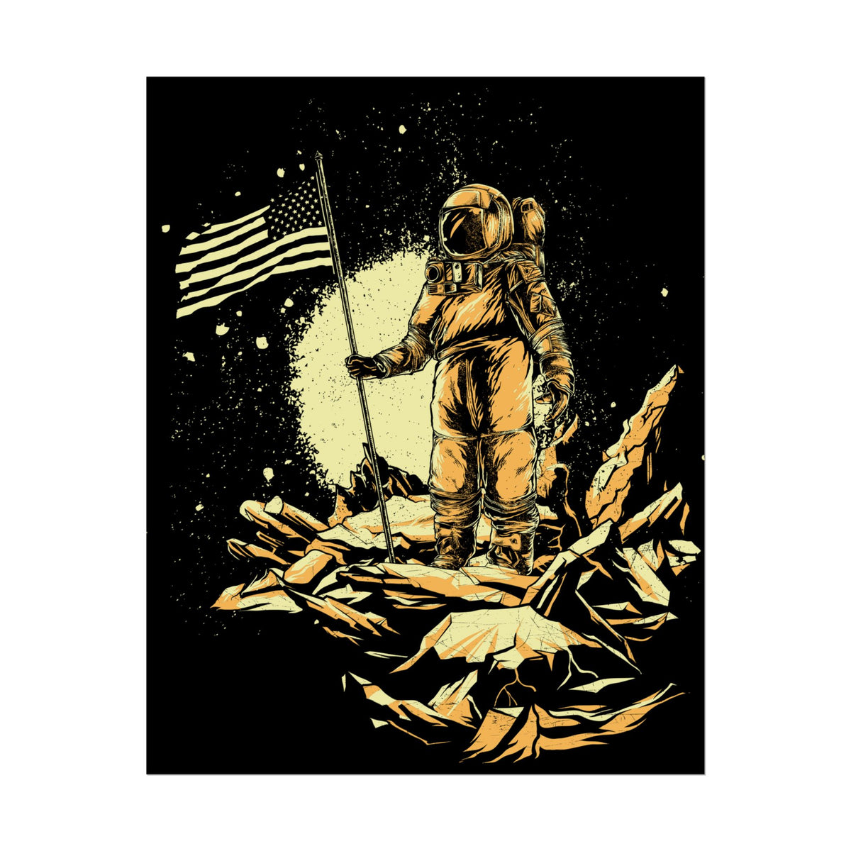 Lunar Legacy Astronaut Art Matte Vertical Poster Space Exploration Wall Art Bold Cosmic Design Premium Home Decor Inspirational Gift for Sci Fi Lovers Dreamers and Visionary Explorers