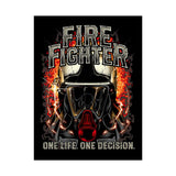 Firefighter Motivational Poster One Life One Decision Wall Art Tribute To Heroes Courage Quote Fire Rescue Design Home Decor Gift For Firefighters Gym Office Inspirational Wall Print