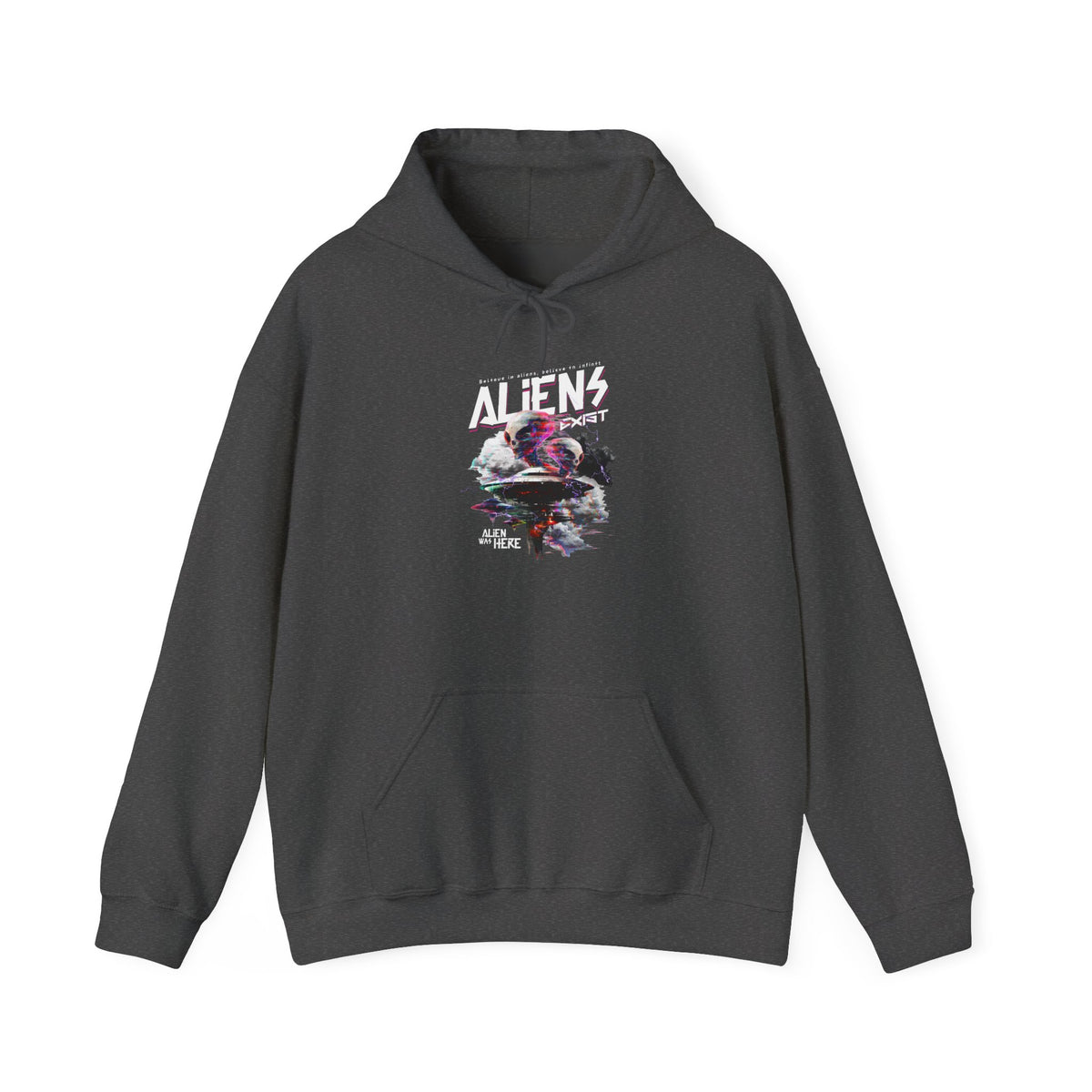 Aliens Exist UFO Graphic Unisex Heavy Blend Hooded Sweatshirt Sci Fi Streetwear Alien Space Hoodie
