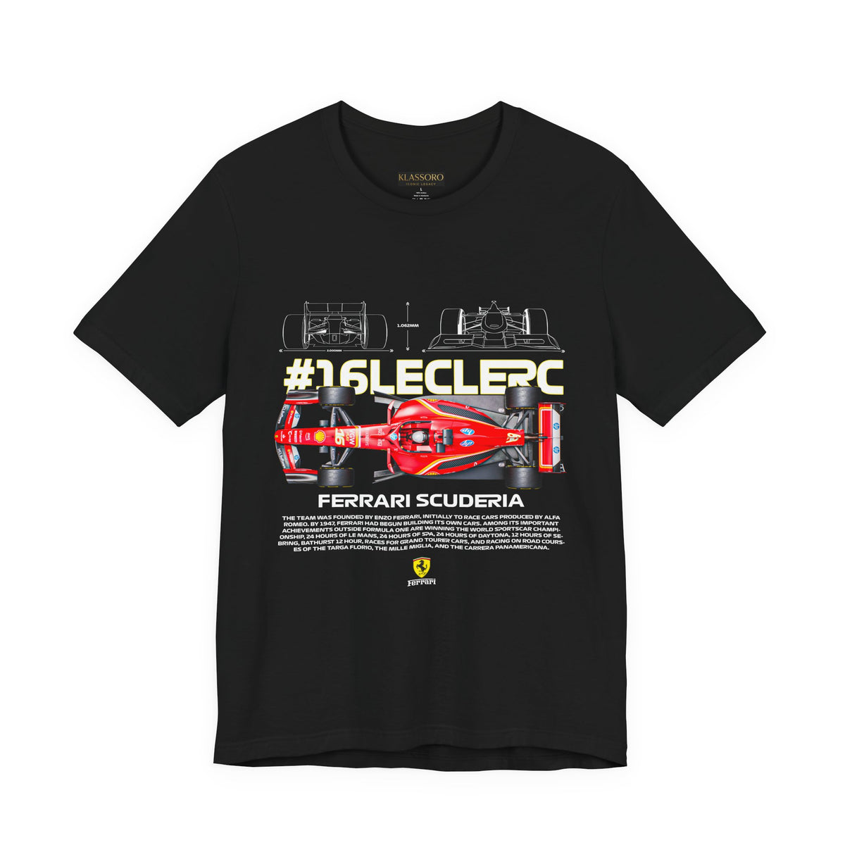 Leclerc 16 Inspired Formula Racing Car Graphic T Shirt Motorsport Streetwear Unisex Tee