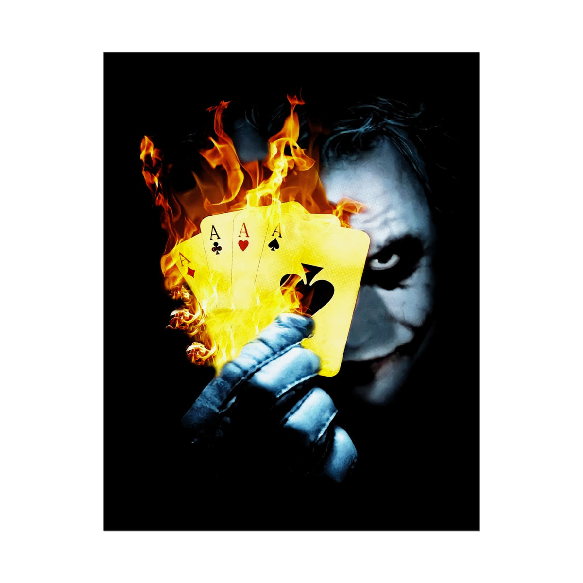The Burning Aces Glossy Poster Fiery Gothic Wall Art Bold Dark Design for Risk Takers, Art Collectors, and Fearless Home Décor Lovers