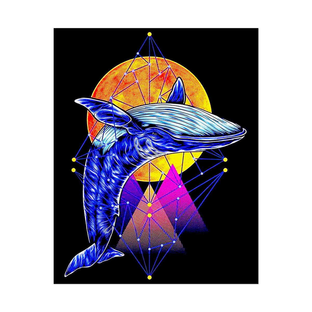 Ballena Cosmic Whale Art Matte Vertical Poster Vibrant Geometric Ocean Design Premium Wall Art Print for Home Office Studio Inspiring Marine Life Artwork Perfect Gift for Dreamers Nature Lovers and Creative Thinkers