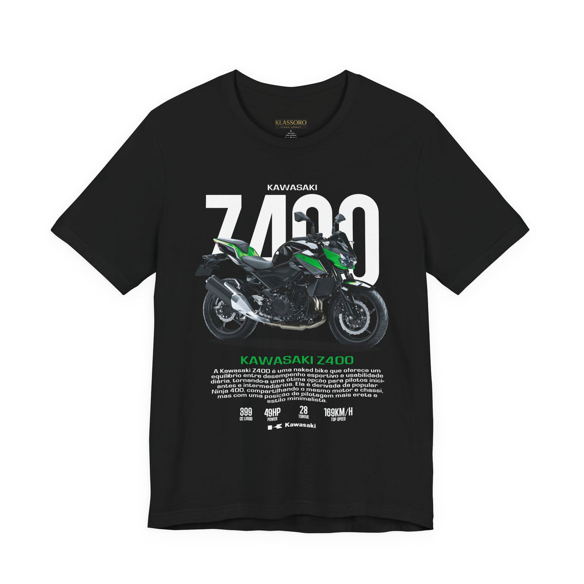 Kawasaki Z400 Naked Street Bike Graphic T Shirt Unisex Heavy Cotton Motorcycle Racing Streetwear Gift