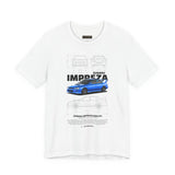 Blue Rally Inspired Performance Sedan Artwork Unisex Heavy Cotton Tee High Speed Streetwear Graphic Shirt For Car Enthusiasts And Automotive Art Lovers