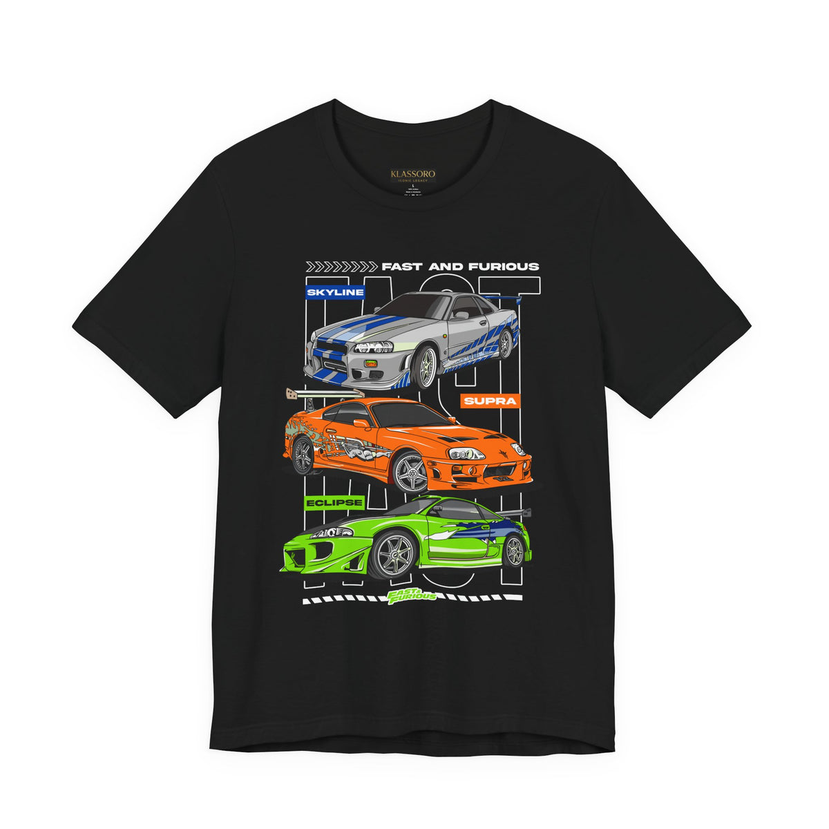 Street Racing Trio JDM Cars Graphic Unisex Heavy Cotton Tee for Drift Fans Performance Lovers and Streetwear Enthusiasts